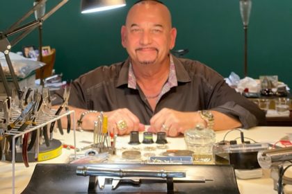 Andy Gibble of Andrews Jewlers Hilton Head pictured at his work station.